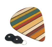 6 Pack Guitar Picks 3 Different Thickness Horizontal Stripes Guitar Plectrums with Organizer Storage Bag Electric Guitars Picks Plectrum for Acoustic Guitars Bass Pick (0.46mm, 0.71mm, 0.96mm)