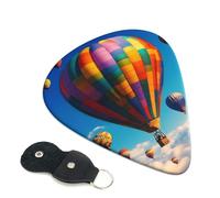 6 Pack Guitar Picks 3 Different Thickness Hot Air Balloons Guitar Plectrums with Organizer Storage Bag Electric Guitars Picks Plectrum for Acoustic Guitars Bass Pick (0.46mm, 0.71mm, 0.96mm)