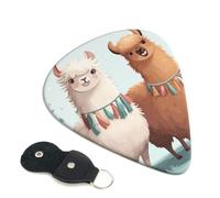 6 Pack Guitar Picks 3 Different Thickness Llama Alpaca Guitar Plectrums with Organizer Storage Bag Electric Guitars Picks Plectrum for Acoustic Guitars Bass Pick (0.46mm, 0.71mm, 0.96mm)
