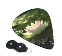 6 Pack Guitar Picks 3 Different Thickness Lotus on water Guitar Plectrums with Organizer Storage Bag Electric Guitars Picks Plectrum for Acoustic Guitars Bass Pick (0.46mm, 0.71mm, 0.96mm)