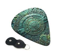 6 Pack Guitar Picks 3 Different Thickness Mayan Calendar End of The World Guitar Plectrums with Organizer Storage Bag Electric Guitars Picks Plectrum for Acoustic Guitars Bass Pick
