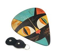 6 Pack Guitar Picks 3 Different Thickness Mid-Century Modern Art Cat Guitar Plectrums with Organizer Storage Bag Electric Guitars Picks Plectrum for Acoustic Guitars Bass Pick (0.46mm, 0.71mm, 0.96mm)