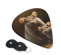 6 Pack Guitar Picks 3 Different Thickness Mother and rats Guitar Plectrums with Organizer Storage Bag Electric Guitars Picks Plectrum for Acoustic Guitars Bass Pick (0.46mm, 0.71mm, 0.96mm)