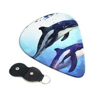 6 Pack Guitar Picks 3 Different Thickness Orca Killer Whale Guitar Plectrums with Organizer Storage Bag Electric Guitars Picks Plectrum for Acoustic Guitars Bass Pick (0.46mm, 0.71mm, 0.96mm)