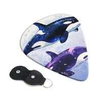 6 Pack Guitar Picks 3 Different Thickness Orca Killer Whale Guitar Plectrums with Organizer Storage Bag Electric Guitars Picks Plectrum for Acoustic Guitars Bass Pick (0.46mm, 0.71mm, 0.96mm)