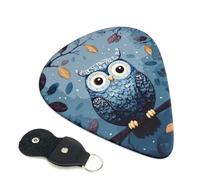 6 Pack Guitar Picks 3 Different Thickness Owl Tree Branches Guitar Plectrums with Organizer Storage Bag Electric Guitars Picks Plectrum for Acoustic Guitars Bass Pick (0.46mm, 0.71mm, 0.96mm)