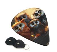 6 Pack Guitar Picks 3 Different Thickness Owls Birds Guitar Plectrums with Organizer Storage Bag Electric Guitars Picks Plectrum for Acoustic Guitars Bass Pick (0.46mm, 0.71mm, 0.96mm)