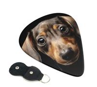 6 Pack Guitar Picks 3 Different Thickness Pad Dachshund Guitar Plectrums with Organizer Storage Bag Electric Guitars Picks Plectrum for Acoustic Guitars Bass Pick (0.46mm, 0.71mm, 0.96mm)