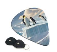 6 Pack Guitar Picks 3 Different Thickness Penguins On The Iceberg Guitar Plectrums with Organizer Storage Bag Electric Guitars Picks Plectrum for Acoustic Guitars Bass Pick (0.46mm, 0.71mm, 0.96mm)