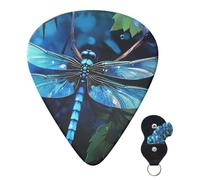 6 Pack Guitar Picks 3 Different Thickness Personalized Guitar Plectrums Art Blue Dragonfly Guitar Picks Electric Guitar Bass Picks 4pcs 0.46mm, 4pcs 0.71mm, 4pcs 0.96mm