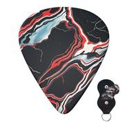 6 Pack Guitar Picks 3 Different Thickness Personalized Guitar Plectrums Black And Red Marble Guitar Picks Electric Guitar Bass Picks 4pcs 0.46mm, 4pcs 0.71mm, 4pcs 0.96mm