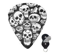 6 Pack Guitar Picks 3 Different Thickness Personalized Guitar Plectrums Black And White Skulls Guitar Picks Electric Guitar Bass Picks 4pcs 0.46mm, 4pcs 0.71mm, 4pcs 0.96mm