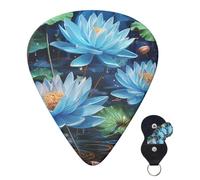 6 Pack Guitar Picks 3 Different Thickness Personalized Guitar Plectrums Blue Dragonfly And Lotus Guitar Picks Electric Guitar Bass Picks 4pcs 0.46mm, 4pcs 0.71mm, 4pcs 0.96mm