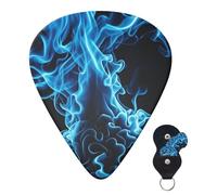 6 Pack Guitar Picks 3 Different Thickness Personalized Guitar Plectrums Blue Flame Guitar Picks Electric Guitar Bass Picks 4pcs 0.46mm, 4pcs 0.71mm, 4pcs 0.96mm