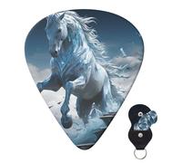 6 Pack Guitar Picks 3 Different Thickness Personalized Guitar Plectrums Blue Ice Horse Guitar Picks Electric Guitar Bass Picks 4pcs 0.46mm, 4pcs 0.71mm, 4pcs 0.96mm