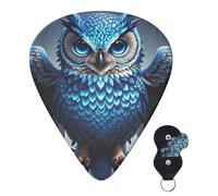 6 Pack Guitar Picks 3 Different Thickness Personalized Guitar Plectrums Blue Owl Guitar Picks Electric Guitar Bass Picks 4pcs 0.46mm, 4pcs 0.71mm, 4pcs 0.96mm