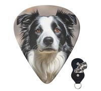 6 Pack Guitar Picks 3 Different Thickness Personalized Guitar Plectrums Border Collie Guitar Picks Electric Guitar Bass Picks 4pcs 0.46mm, 4pcs 0.71mm, 4pcs 0.96mm