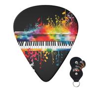 6 Pack Guitar Picks 3 Different Thickness Personalized Guitar Plectrums Colorful Piano Keyboard Music Note Guitar Picks Electric Guitar Bass Picks 4pcs 0.46mm, 4pcs 0.71mm, 4pcs 0.96mm