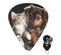 6 Pack Guitar Picks 3 Different Thickness Personalized Guitar Plectrums Cute Cats And Dogs Playing Guitar Picks Electric Guitar Bass Picks 4pcs 0.46mm, 4pcs 0.71mm, 4pcs 0.96mm