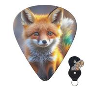 6 Pack Guitar Picks 3 Different Thickness Personalized Guitar Plectrums Cute Fox Guitar Picks Electric Guitar Bass Picks 4pcs 0.46mm, 4pcs 0.71mm, 4pcs 0.96mm