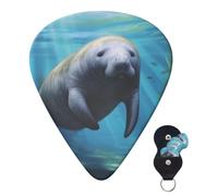 6 Pack Guitar Picks 3 Different Thickness Personalized Guitar Plectrums Cute Manatee Guitar Picks Electric Guitar Bass Picks 4pcs 0.46mm, 4pcs 0.71mm, 4pcs 0.96mm