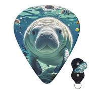 6 Pack Guitar Picks 3 Different Thickness Personalized Guitar Plectrums Cute Sea Animal Manatee Guitar Picks Electric Guitar Bass Picks 4pcs 0.46mm, 4pcs 0.71mm, 4pcs 0.96mm