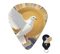 6 Pack Guitar Picks 3 Different Thickness Personalized Guitar Plectrums Dove Sun Art Guitar Picks Electric Guitar Bass Picks 4pcs 0.46mm, 4pcs 0.71mm, 4pcs 0.96mm