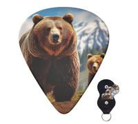 6 Pack Guitar Picks 3 Different Thickness Personalized Guitar Plectrums Grizzly Bear Guitar Picks Electric Guitar Bass Picks 4pcs 0.46mm, 4pcs 0.71mm, 4pcs 0.96mm