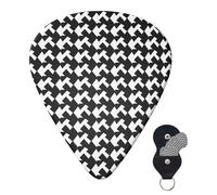 6 Pack Guitar Picks 3 Different Thickness Personalized Guitar Plectrums Houndstooth Black Guitar Picks Electric Guitar Bass Picks 4pcs 0.46mm, 4pcs 0.71mm, 4pcs 0.96mm