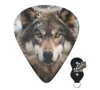 6 Pack Guitar Picks 3 Different Thickness Personalized Guitar Plectrums Lmage Of Wolf In The Snow Guitar Picks Electric Guitar Bass Picks 4pcs 0.46mm, 4pcs 0.71mm, 4pcs 0.96mm