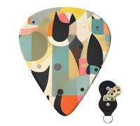 6 Pack Guitar Picks 3 Different Thickness Personalized Guitar Plectrums Mid-Century Modern Art Cat Guitar Picks Electric Guitar Bass Picks 4pcs 0.46mm, 4pcs 0.71mm, 4pcs 0.96mm
