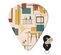 6 Pack Guitar Picks 3 Different Thickness Personalized Guitar Plectrums Mid Century Modern Guitar Picks Electric Guitar Bass Picks 4pcs 0.46mm, 4pcs 0.71mm, 4pcs 0.96mm