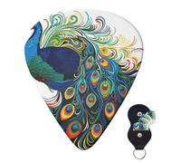 6 Pack Guitar Picks 3 Different Thickness Personalized Guitar Plectrums Peacock Pattern Guitar Picks Electric Guitar Bass Picks 4pcs 0.46mm, 4pcs 0.71mm, 4pcs 0.96mm