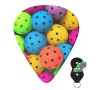 6 Pack Guitar Picks 3 Different Thickness Personalized Guitar Plectrums Pickleball Balls Colors Pattern Guitar Picks Electric Guitar Bass Picks 4pcs 0.46mm, 4pcs 0.71mm, 4pcs 0.96mm