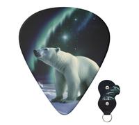 6 Pack Guitar Picks 3 Different Thickness Personalized Guitar Plectrums Polar Bears Northern Lights Guitar Picks Electric Guitar Bass Picks 4pcs 0.46mm, 4pcs 0.71mm, 4pcs 0.96mm