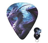 6 Pack Guitar Picks 3 Different Thickness Personalized Guitar Plectrums Purple Dragon Purple Moon Guitar Picks Electric Guitar Bass Picks 4pcs 0.46mm, 4pcs 0.71mm, 4pcs 0.96mm