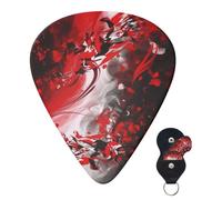 6 Pack Guitar Picks 3 Different Thickness Personalized Guitar Plectrums Red Black White Abstract Guitar Picks Electric Guitar Bass Picks 4pcs 0.46mm, 4pcs 0.71mm, 4pcs 0.96mm