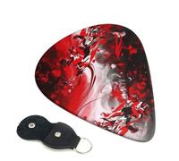 6 Pack Guitar Picks 3 Different Thickness Personalized Guitar Plectrums Red Black White Abstract Guitar Picks Electric Guitar Bass Picks 4pcs 0.46mm, 4pcs 0.71mm, 4pcs 0.96mm