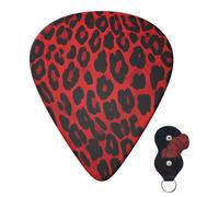 6 Pack Guitar Picks 3 Different Thickness Personalized Guitar Plectrums Red Leopard Pattern Guitar Picks Electric Guitar Bass Picks 4pcs 0.46mm, 4pcs 0.71mm, 4pcs 0.96mm