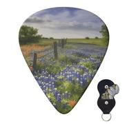 6 Pack Guitar Picks 3 Different Thickness Personalized Guitar Plectrums Texas Bluebonnets Scenery Guitar Picks Electric Guitar Bass Picks 4pcs 0.46mm, 4pcs 0.71mm, 4pcs 0.96mm