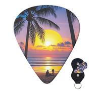 6 Pack Guitar Picks 3 Different Thickness Personalized Guitar Plectrums Tropical Beach Palm Tree Sunset Guitar Picks Electric Guitar Bass Picks 4pcs 0.46mm, 4pcs 0.71mm, 4pcs 0.96mm
