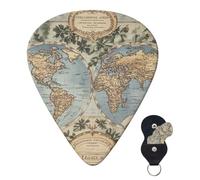 6 Pack Guitar Picks 3 Different Thickness Personalized Guitar Plectrums Vintage Old World Map Guitar Picks Electric Guitar Bass Picks 4pcs 0.46mm, 4pcs 0.71mm, 4pcs 0.96mm