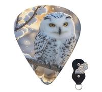 6 Pack Guitar Picks 3 Different Thickness Personalized Guitar Plectrums Winter White Owl Guitar Picks Electric Guitar Bass Picks 4pcs 0.46mm, 4pcs 0.71mm, 4pcs 0.96mm