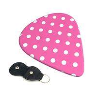 6 Pack Guitar Picks 3 Different Thickness Pink Polka Dots Guitar Plectrums with Organizer Storage Bag Electric Guitars Picks Plectrum for Acoustic Guitars Bass Pick (0.46mm, 0.71mm, 0.96mm)