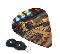 6 Pack Guitar Picks 3 Different Thickness Poker Tournament Guitar Plectrums with Organizer Storage Bag Electric Guitars Picks Plectrum for Acoustic Guitars Bass Pick (0.46mm, 0.71mm, 0.96mm)