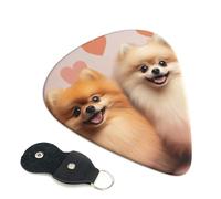 6 Pack Guitar Picks 3 Different Thickness Pomeranians Puppies Guitar Plectrums with Organizer Storage Bag Electric Guitars Picks Plectrum for Acoustic Guitars Bass Pick (0.46mm, 0.71mm, 0.96mm)