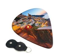 6 Pack Guitar Picks 3 Different Thickness Positano Seaside Sunset Guitar Plectrums with Organizer Storage Bag Electric Guitars Picks Plectrum for Acoustic Guitars Bass Pick (0.46mm, 0.71mm, 0.96mm)