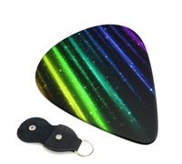 6 Pack Guitar Picks 3 Different Thickness Rainbow Neon Guitar Plectrums with Organizer Storage Bag Electric Guitars Picks Plectrum for Acoustic Guitars Bass Pick (0.46mm, 0.71mm, 0.96mm)