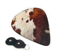 6 Pack Guitar Picks 3 Different Thickness Red and white cowhide Guitar Plectrums with Organizer Storage Bag Electric Guitars Picks Plectrum for Acoustic Guitars Bass Pick (0.46mm, 0.71mm, 0.96mm)