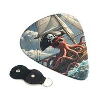 6 Pack Guitar Picks 3 Different Thickness Sailing Pirate Octopus Guitar Plectrums with Organizer Storage Bag Electric Guitars Picks Plectrum for Acoustic Guitars Bass Pick (0.46mm, 0.71mm, 0.96mm)